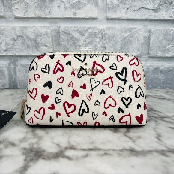 kate spade Handbags - Kate Spade Scribble Hearts Cosmetic Case Pouch